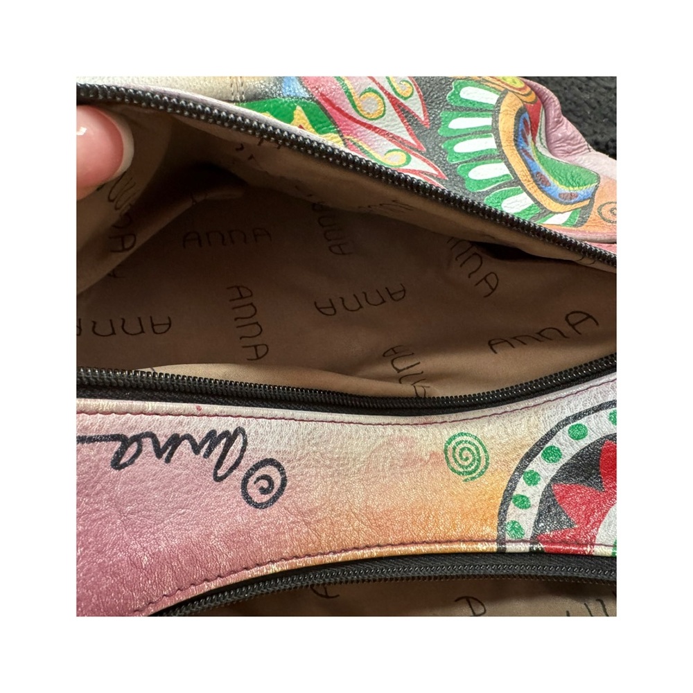 Anuschka Colorful Elephant Design Women's Bag - Picture 8 of 10